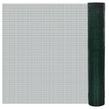 Vidaxl kippengaas 25x1 m gegalvaniseerd staal met pvc-coating groen