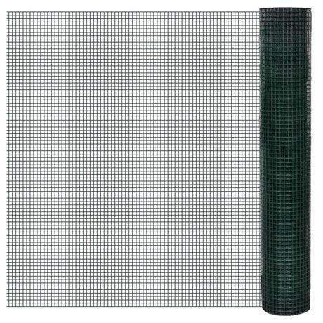 Vidaxl kippengaas 25x1 m gegalvaniseerd staal met pvc-coating groen