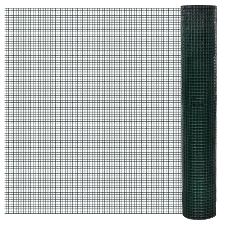 Vidaxl kippengaas 25x1 m gegalvaniseerd staal met pvc-coating groen