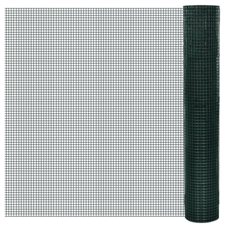 Vidaxl kippengaas 25x1 m gegalvaniseerd staal met pvc-coating groen