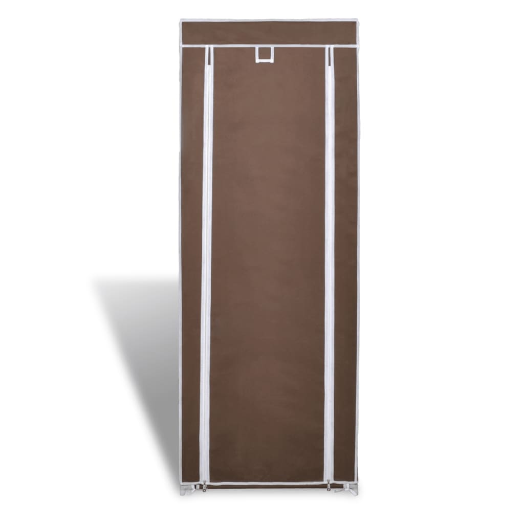 Vidaxl stoffen schoenenrek met hoes 162 x 57 x 29 cm bruin