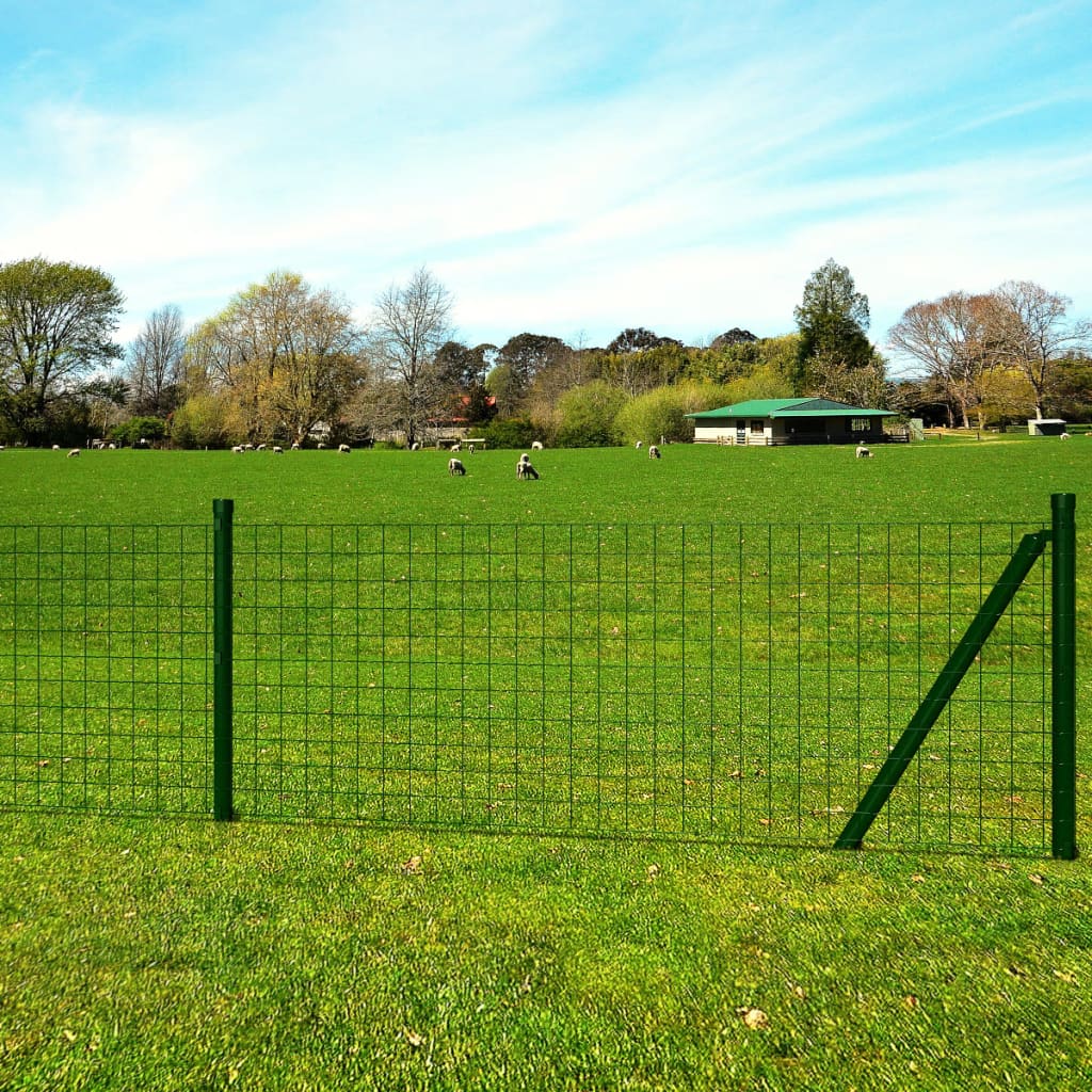 VidaXL Eurohek 10x0,8 m staal groen