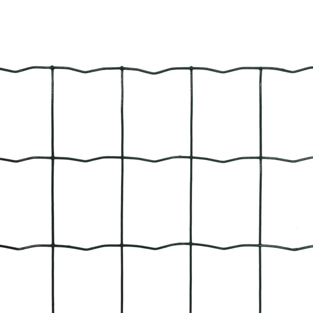 Vidaxl euro hek 25x0,8 m staal groen