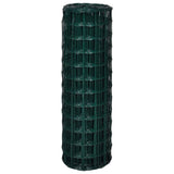Vidaxl euro hek 25x1,2 m staal groen