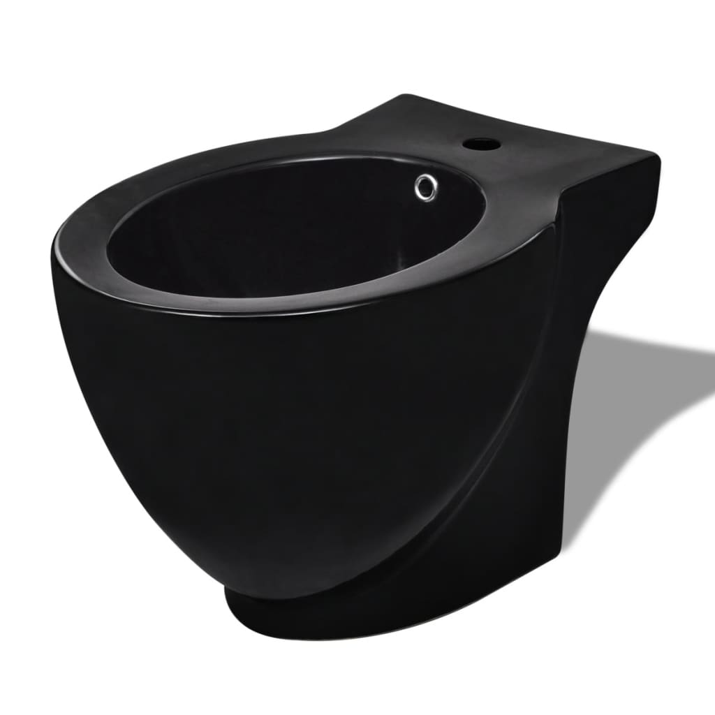 Vidaxl ronde staande keramieken bidet (zwart)