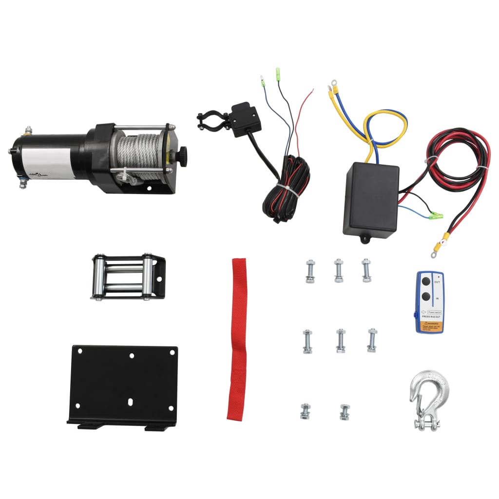 Vidaxl elektrische lier 12 v 1360 kg met montageplaat en rollenvenster