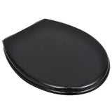 Vidaxl toiletbril soft-close simpel ontwerp mdf zwart