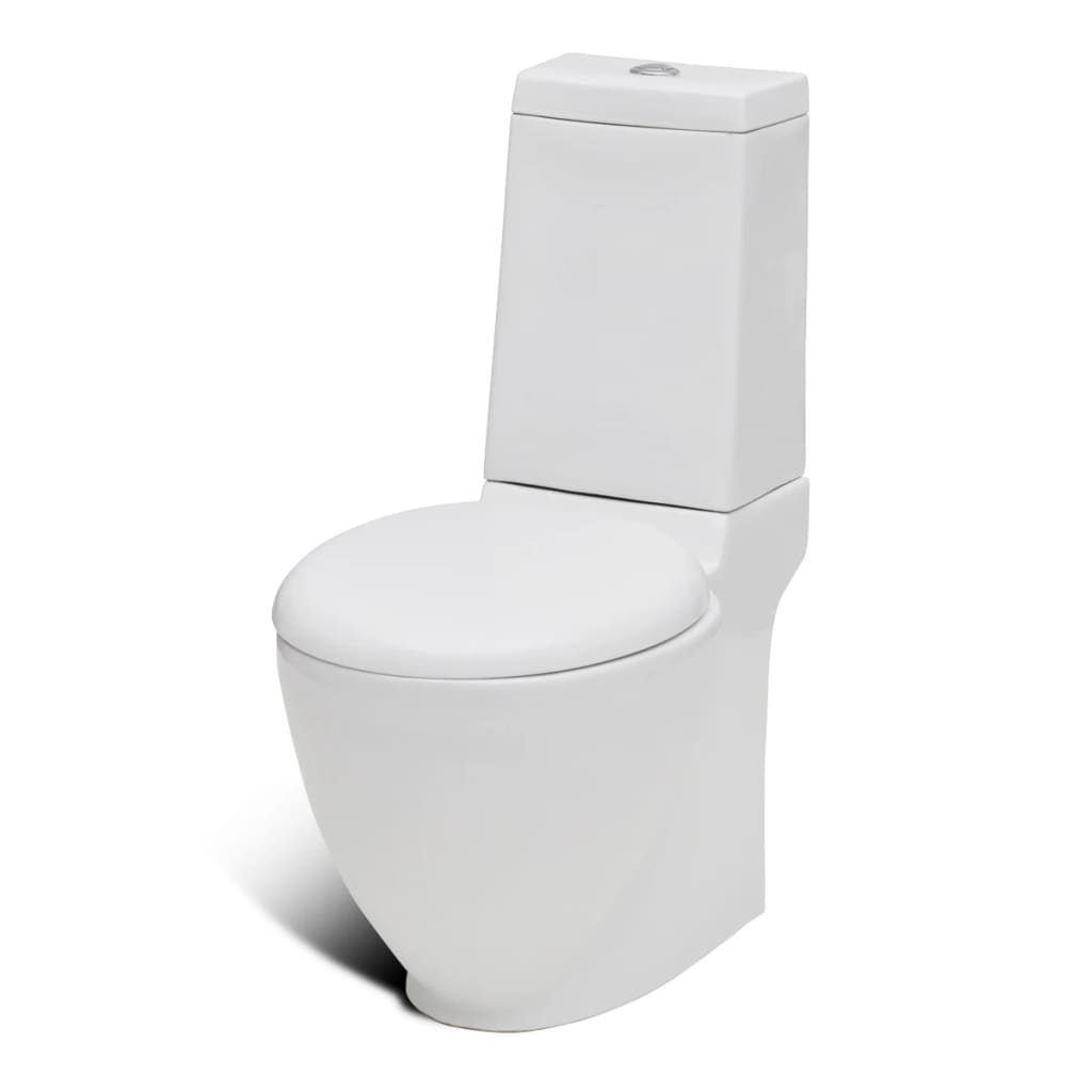 VidaXL Toileten bidetset staand keramiek wit