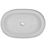 Vidaxl luxe keramische wasbak ovaal 63 x 42 cm (wit)
