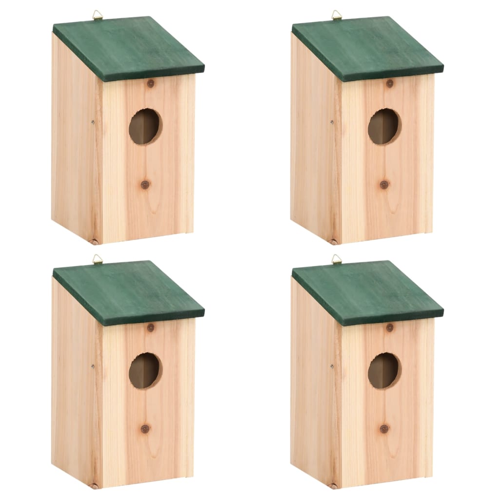 Vidaxl vogelhuisjes 4 st 12x12x22 cm hout