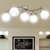 Vidaxl plafondlamp met glazen kappen + golvende rail