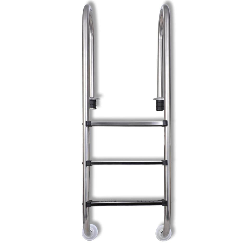 VidaXL Zwembadladder met 3 sporten 120 cm roestvrij staal 304