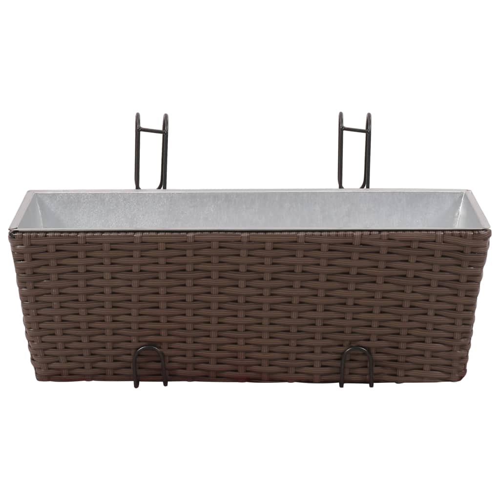 VidaXL Balkonplantenbakken 2 st 50 cm rattan bruin