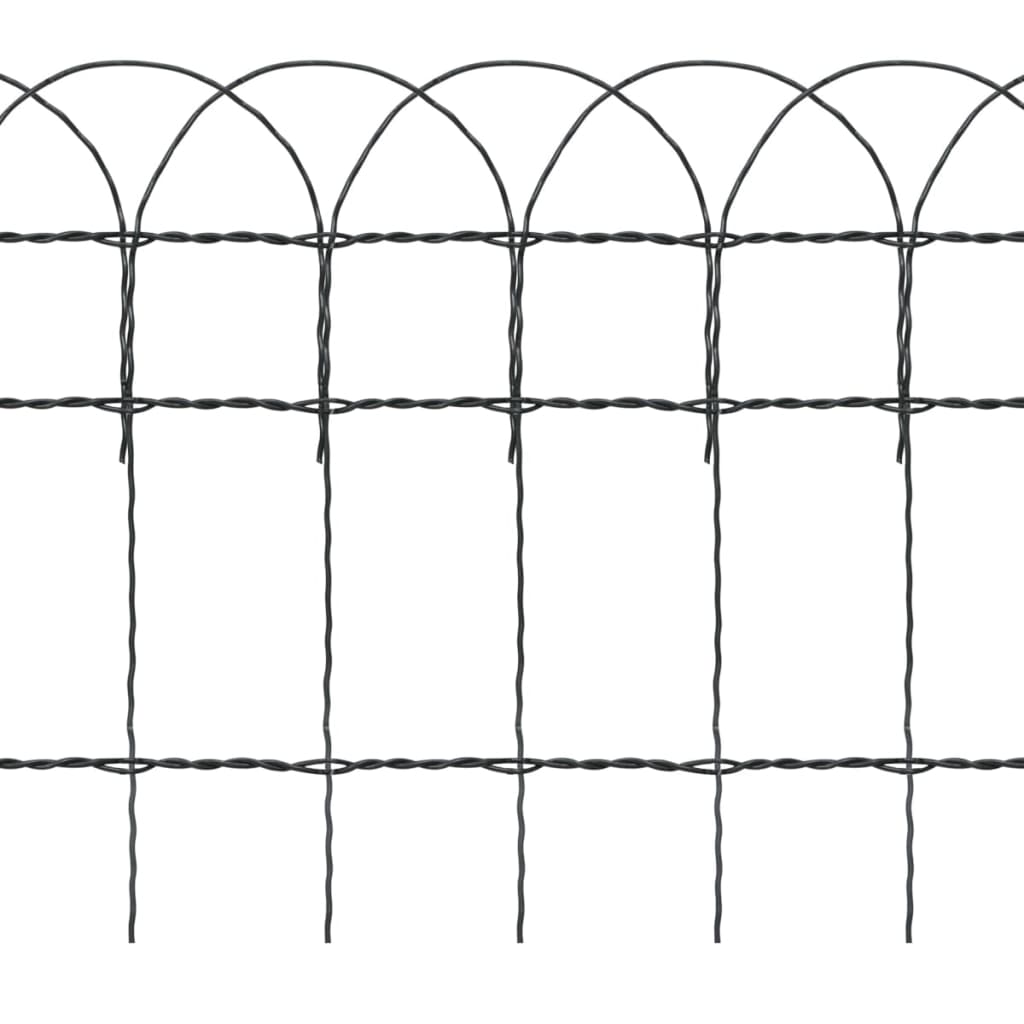 Vidaxl borderafscheiding 10x0,4 m gepoedercoat ijzer