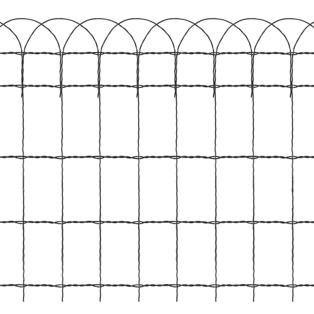 Vidaxl borderafscheiding 25x0,65 m gepoedercoat ijzer