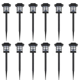 Vidaxl 12-delige led-tuinverlichtingsset solar met pin 8,6x8,6x38 cm