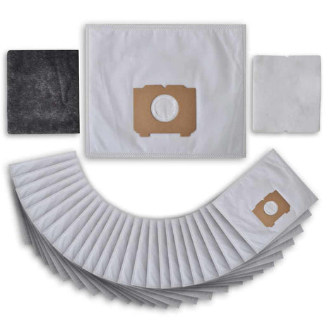 Vidaxl 25 stuks stofzuigerzakken met filters voor aeg, progress, tornado