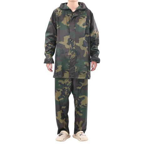 Vidaxl regenpak 2-delig met capuchon (heren camouflage maat xxl)