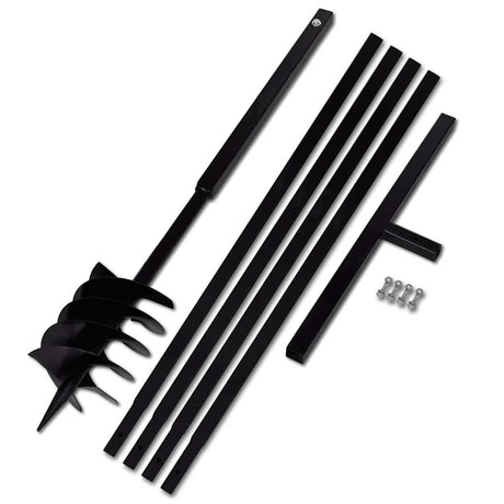 Vidaxl grondboor met handvat 180 mm en verlengstukken 5 m (staal)