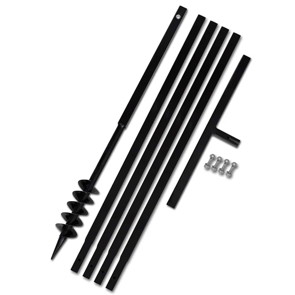 Vidaxl grondboor 80 mm met 5 m verlengstuk staal