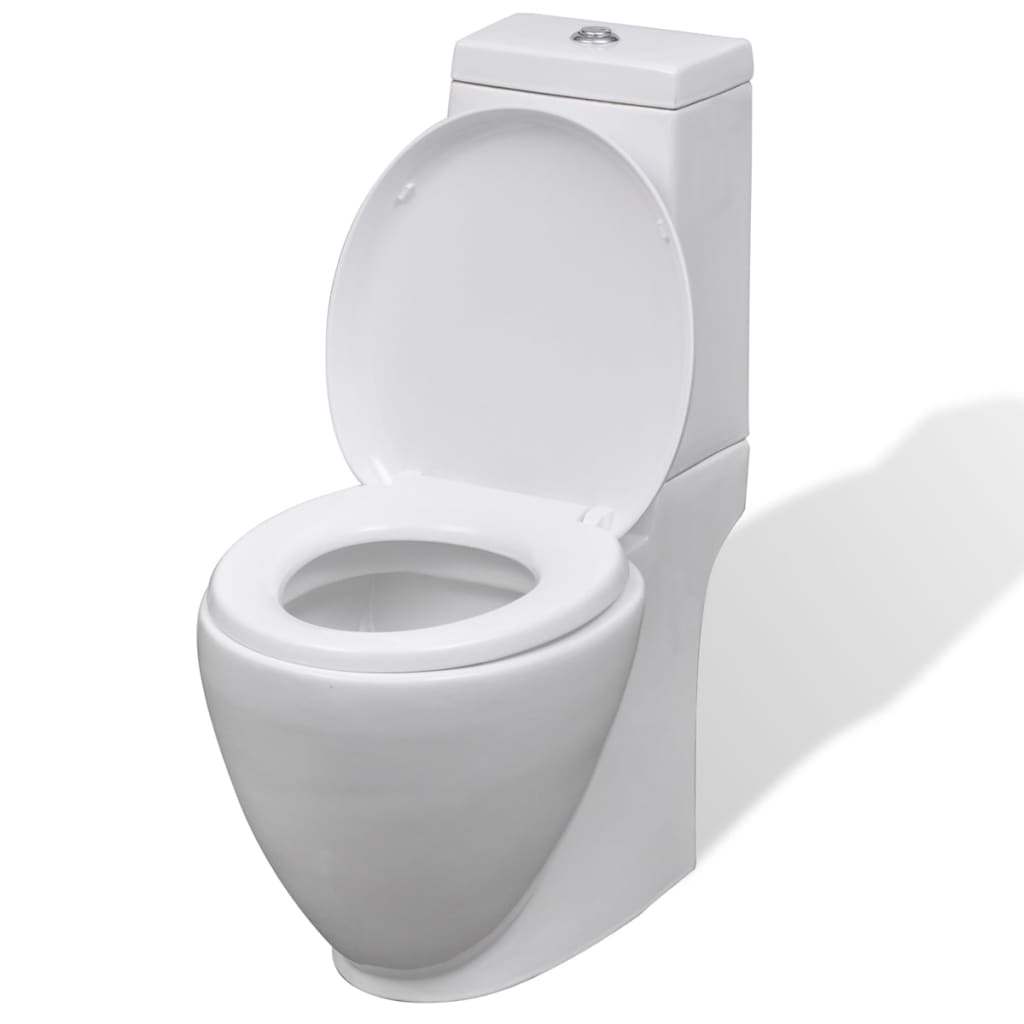 VidaXL Toileten bidetset keramiek wit