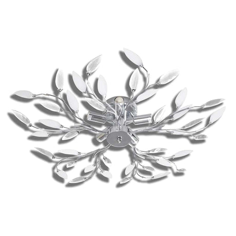 Vidaxl plafondlamp met kristallen bladeren van acryl 5xe14 wit