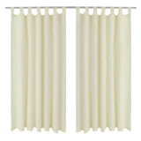 Vidaxl micro-satijnen gordijnen met ringen 140 x 225 cm 2 stuks (creme)