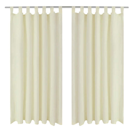 Vidaxl micro-satijnen gordijnen met ringen 140 x 225 cm 2 stuks (creme)