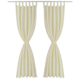 Vidaxl micro-satijnen gordijnen met ringen 140 x 225 cm 2 stuks (creme)