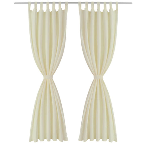 Vidaxl micro-satijnen gordijnen met ringen 140 x 225 cm 2 stuks (creme)