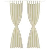 Vidaxl micro-satijnen gordijnen met ringen 140 x 225 cm 2 stuks (creme)
