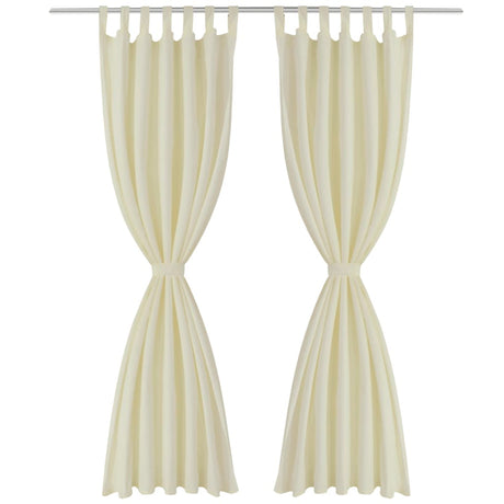 Vidaxl micro-satijnen gordijnen met ringen 140 x 225 cm 2 stuks (creme)