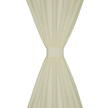 Vidaxl micro-satijnen gordijnen met ringen 140 x 225 cm 2 stuks (creme)
