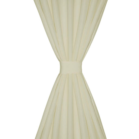 Vidaxl micro-satijnen gordijnen met ringen 140 x 225 cm 2 stuks (creme)