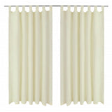 Vidaxl micro-satijnen gordijnen met ringen 140 x 245 cm 2 stuks (creme)