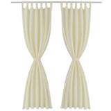 Vidaxl micro-satijnen gordijnen met ringen 140 x 245 cm 2 stuks (creme)