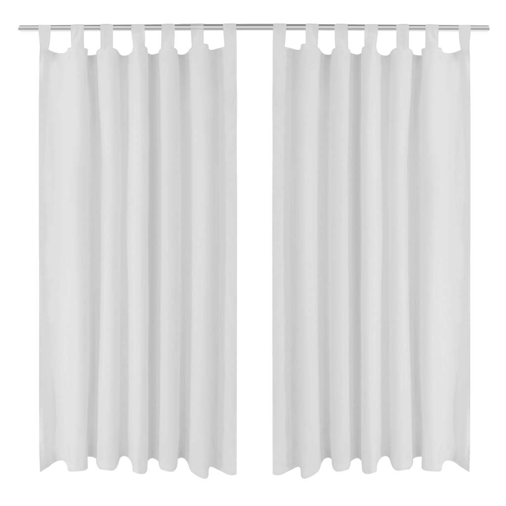 Vidaxl micro-satijnen gordijnen met ringen 140 x 175 cm 2 stuks (creme)