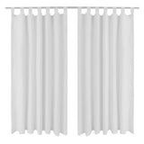 Vidaxl micro-satijnen gordijnen met ringen 140 x 175 cm 2 stuks (creme)