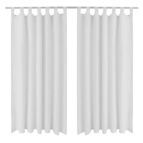 Vidaxl micro-satijnen gordijnen met ringen 140 x 175 cm 2 stuks (creme)