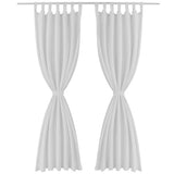 Vidaxl micro-satijnen gordijnen met ringen 140 x 175 cm 2 stuks (creme)