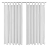 Vidaxl micro-satijnen gordijnen met ringen 140 x 225 cm 2 stuks (wit)