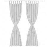 Vidaxl micro-satijnen gordijnen met ringen 140 x 225 cm 2 stuks (wit)