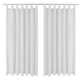Vidaxl micro-satijnen gordijnen met ringen 140 x 245 cm 2 stuks (wit)