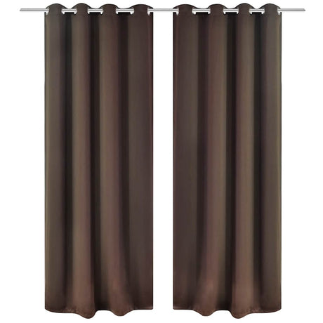 Vidaxl gordijnen met metalen ringen 135 x 245 cm 2 stuks (bruin)