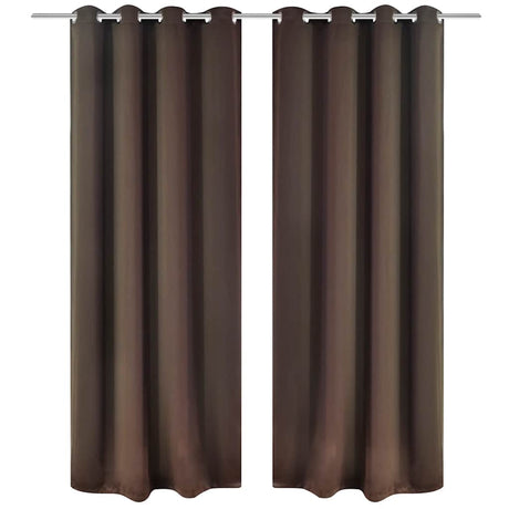 Vidaxl gordijnen met metalen ringen 135 x 245 cm 2 stuks (bruin)