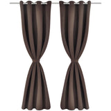 Vidaxl gordijnen met metalen ringen 135 x 245 cm 2 stuks (bruin)