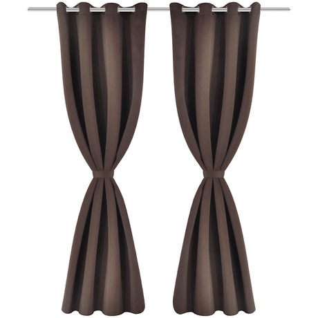 Vidaxl gordijnen met metalen ringen 135 x 245 cm 2 stuks (bruin)