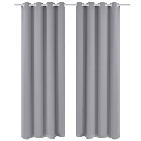Vidaxl gordijnen met metalen ringen 135 x 245 cm 2 stuks (grijs)