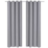 Vidaxl gordijnen met metalen ringen 135 x 245 cm 2 stuks (grijs)