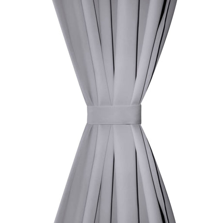 Vidaxl gordijnen met metalen ringen 135 x 245 cm 2 stuks (grijs)